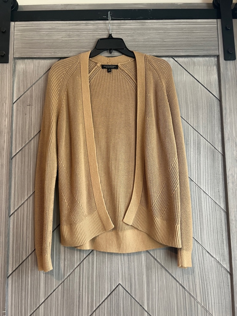 Banana Republic Tan Open-Front Knit Cardigan